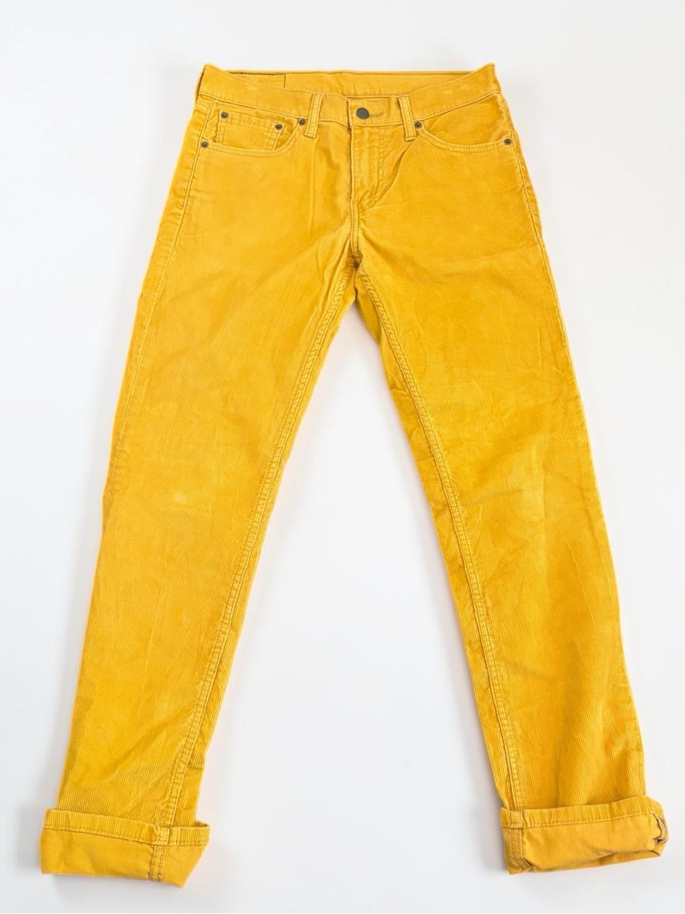 Levi's 511 Slim Fit Mustard Yellow Corduroy Pants Men's 30x32